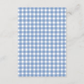 Niedlich Blue Bow Ribbon Gingham Raffle Diapper Begleitkarte (Rückseite)