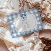 Niedlich Blue Bow Ribbon Gingham Raffle Diapper Begleitkarte