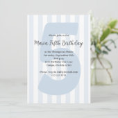 Niedlich Blue Boy 5. Geburtstag Whimsical Geburtst Einladung (Stehend Vorderseite)