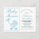 Niedlich Blue Boy Baby Dusche Einladung Postkarte (Vorderseite)