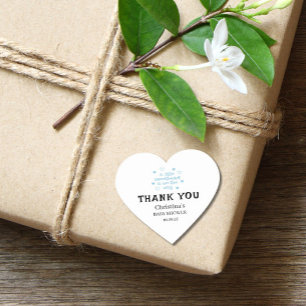 Niedlich Blue Boy Baby Dusche Herz-Aufkleber