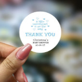 Niedlich Blue Boy Baby Shower Classic Round Sticke Runder Aufkleber