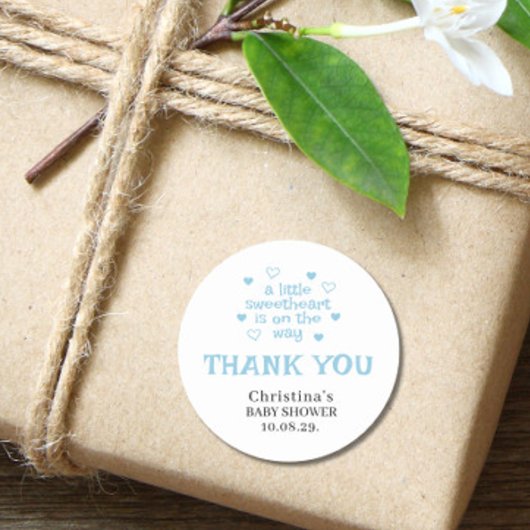 Niedlich Blue Boy Baby Shower Classic Round Sticke Runder Aufkleber