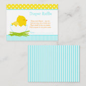 Niedlich Blue Boy Chick Diaper Raffle Begleitkarte (Vorne/Hinten)