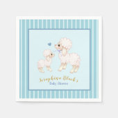 Niedlich Blue Boy Lamb Baby Dusche Napkins Serviette (Vorderseite)