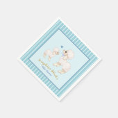 Niedlich Blue Boy Lamb Baby Dusche Napkins Serviette (Ecke)