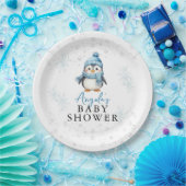 Niedlich Blue Boy Pinguin Winter Baby Dusche Pappteller (Party)