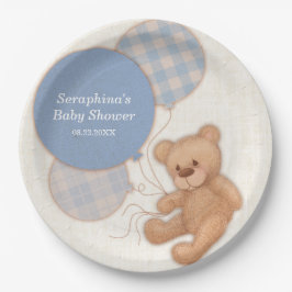 Niedlich Blue Boy Teddy Bear Baby Duschpapier Tell Pappteller