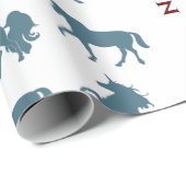 Niedlich Blue Boys' Name Birthday Unicorn Muster Geschenkpapier (Rolleneckpunkt)