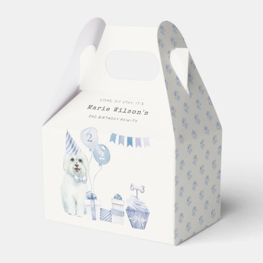 Niedlich Blue Boys Party Welpe Hund jedes Alter Ge Geschenkschachtel (Vorderseite)