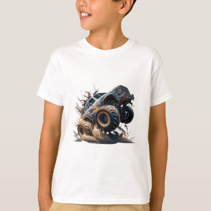 Niedlich Blue Brown Big Race Monster Truck Kids' T-Shirt