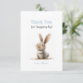 Niedlich Blue Bunny Birthday Dankeschön Karten (Stehend Vorderseite)