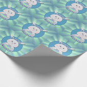 Niedlich Blue Bunny Boy mit Ostereier-Korb Geschenkpapier (Ecke)