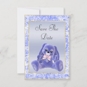 Niedlich Blue Bunny Save the Date Baby Dusche