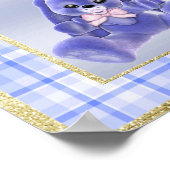 Niedlich Blue Bunny "Welcome" Poster (Ecke)