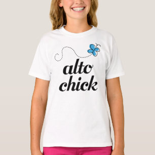 Niedlich Blue Butterfly Musik Alto Chick Geschenk T-Shirt