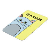 Niedlich Blue Cartoon Cat Personalisiert Magnet (Linke Seite)