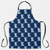 Niedlich Blue Cartoon Kitty Cat Schürze (Vorderseite)