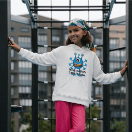 Niedlich Blue Cartoon Monster Funny Fun für Kinder Hoodie