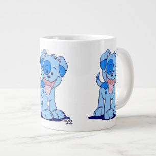 Niedlich Blue Cartoon Puppy Jumbo-Tasse