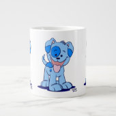 Niedlich Blue Cartoon Puppy Jumbo-Tasse (Vorderseite)