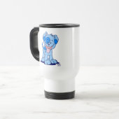 Niedlich Blue Cartoon Puppy Reisebecher (Vorderseite Links)