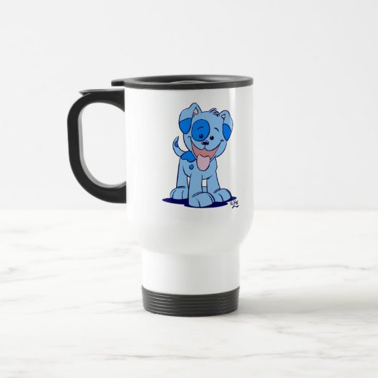 Niedlich Blue Cartoon Puppy Reisebecher (Links)