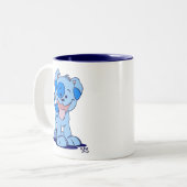 Niedlich Blue Cartoon Puppy-Tasse Zweifarbige Tasse (Vorderseite Links)