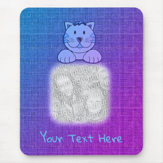 Niedlich Blue Cat Ihr Foto Personalisiert Mousepad (Vorne)