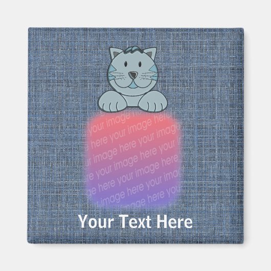 Niedlich Blue Cat Your Foto Magnet (Vorne)