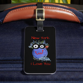 Niedlich Blue Character, New York, ich Liebe Sie Gepäckanhänger
