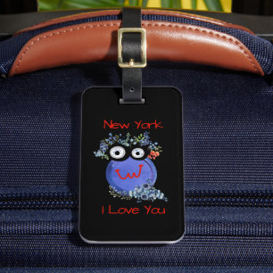 Niedlich Blue Character, New York, ich Liebe Sie Gepäckanhänger