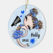Niedlich Blue Cheerleader Girl Ornament Brown Hair (Links)