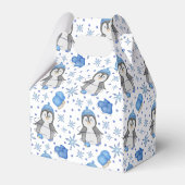 Niedlich Blue Christmas Ice Skaten Penguin Geschenkschachtel (Rückseite)