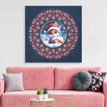 Niedlich Blue Christmas Kawaii Fox Dot Mandala Lei