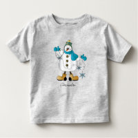 Niedlich Blue Christmas Snowman Kleinkind T - Shir