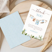 Niedlich Blue Clothesline Cactus Cowboy Baby Showe Dankeskarte