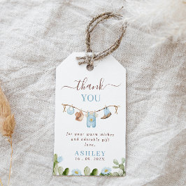 Niedlich Blue Clothesline Cactus Cowboy Baby Showe Geschenkanhänger