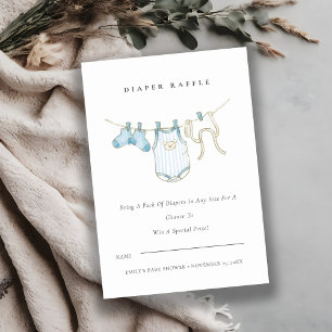 Niedlich Blue Clothesline Windelwanne Baby Dusche Einladung