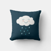 Niedlich Blue Cloud Raindrops Baby Kissen (Vorderseite)