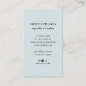 Niedlich Blue Cupcakes Dessert Visitenkarte (Rückseite)