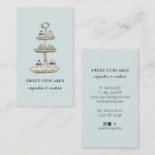 Niedlich Blue Cupcakes Dessert Visitenkarte (Vorne/Hinten)