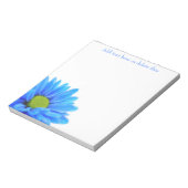 Niedlich Blue Daisy Floral Notepad Notizblock (Rotiert)