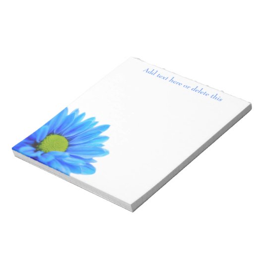 Niedlich Blue Daisy Floral Notepad Notizblock (Rotiert)