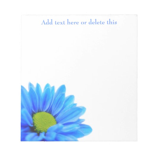 Niedlich Blue Daisy Floral Notepad Notizblock (Vorderseite)