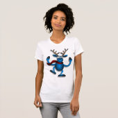 Niedlich Blue Dancing Rentier T-Shirt (Vorne ganz)