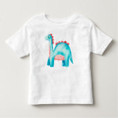 Niedlich Blue Dino Wasserfarbe Kleinkind T-shirt (Vorderseite)