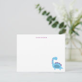 Niedlich Blue Dinosaur Kinder danke (Stehend Vorderseite)