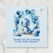 Niedlich Blue Dinosaurier Balloons Boy Baby Dusche Geschenkanhänger (Rückseite)