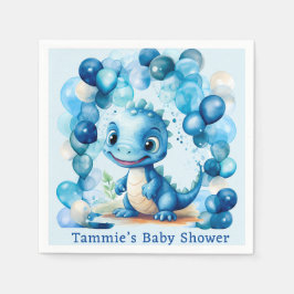 Niedlich Blue Dinosaurier Balloons Boy Baby Dusche Serviette